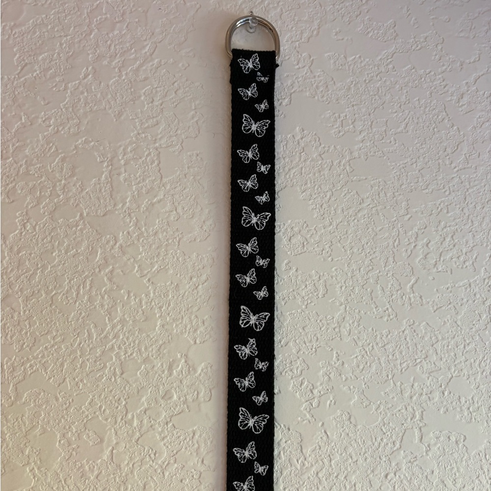 Black Butterfly Pattern Belt